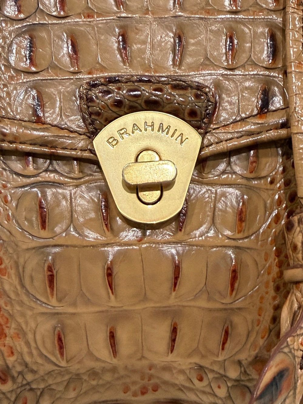 RARE Vtg Brahmin Lady Vittoria Rose Satchel Pecan Leather Strap RoseTassels EUC - Picture 3 of 16